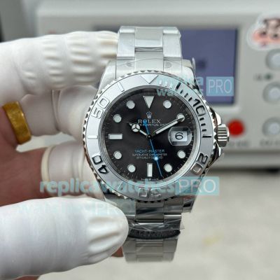 N+ Factory Clone Swiss 3235 Rolex Grey Dial Yacht-Master 40mm Stainless Steel Watch 